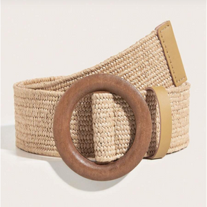 Round Buckle Woven Belt