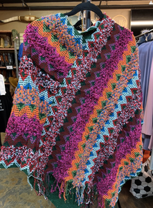 Loose Weave Colorful Poncho