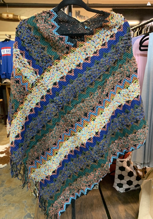 Loose Weave Colorful Poncho