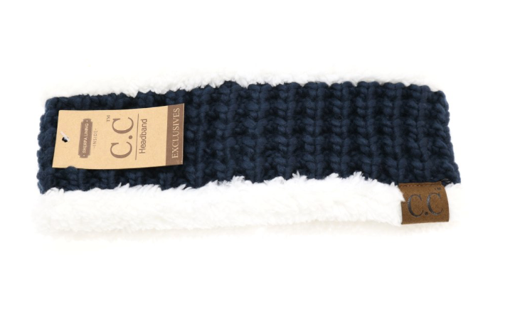 CC Headband Cable Knit Sherpa