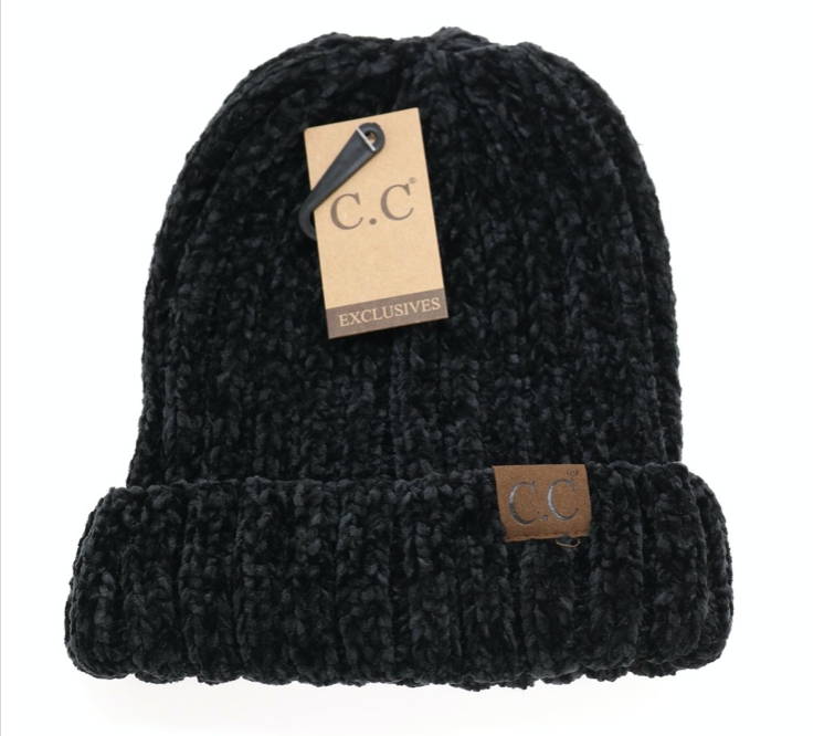 CC Beanie Solid Ribbed Chenille