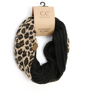 CC Scarf Cable Infinity Leopard Print