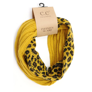 CC Scarf Cable Infinity Leopard Print