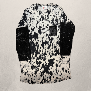 Cow Print with Sequins Sleeves