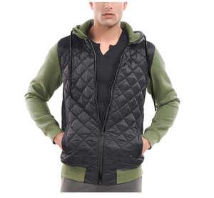 OLIVE QUILTED HOODIE