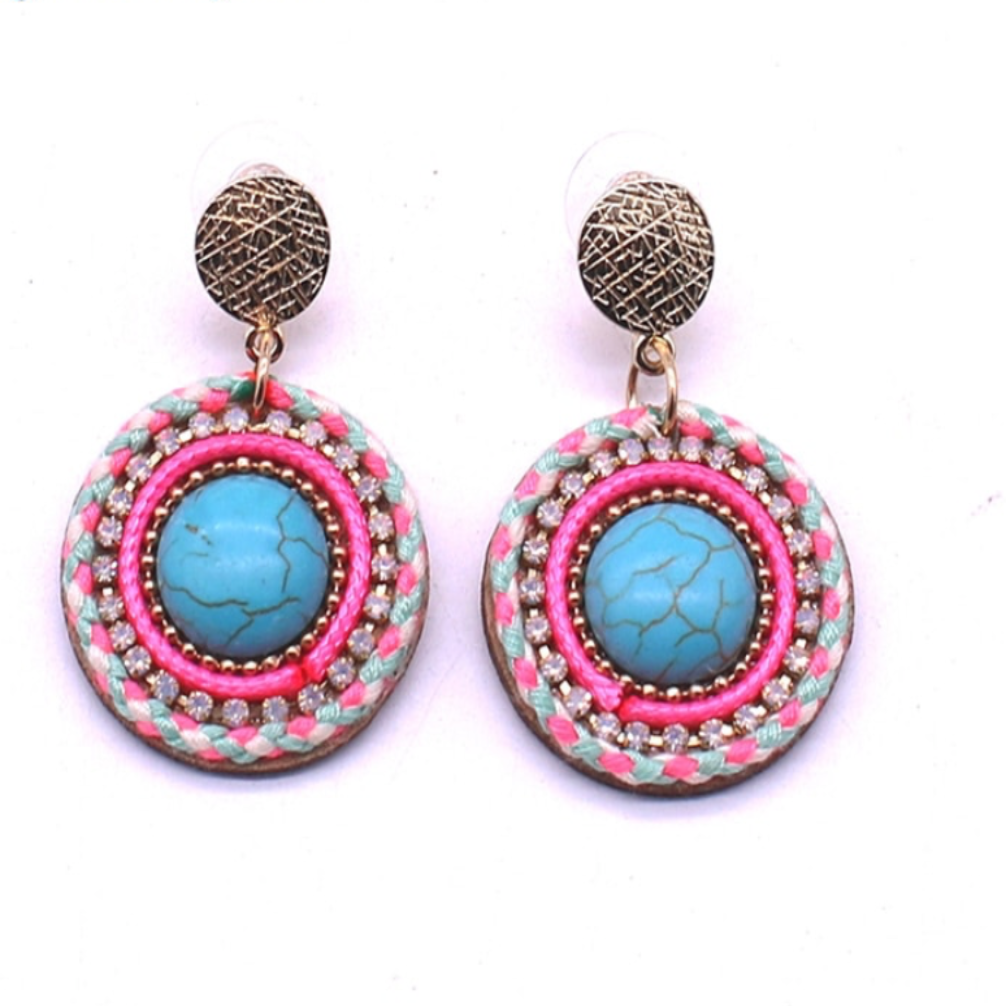 Bohemian Style Colorful Stone Earrings