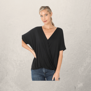 Layered Look Draped Front Top